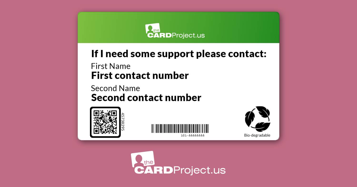 Visually Impaired Photo Medical Card (REAR)